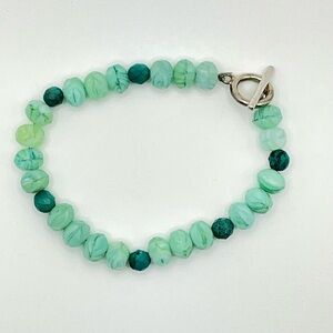 Teal Glass Bead Bracelet